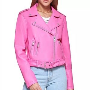 Levi’s Faux Leather Pink Moto Jacket